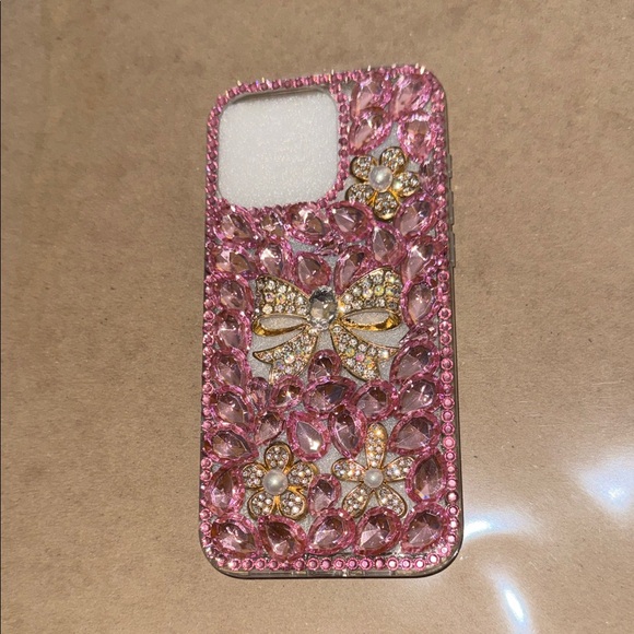 Pink Rhinestone Phone Case - Picture 1 of 6